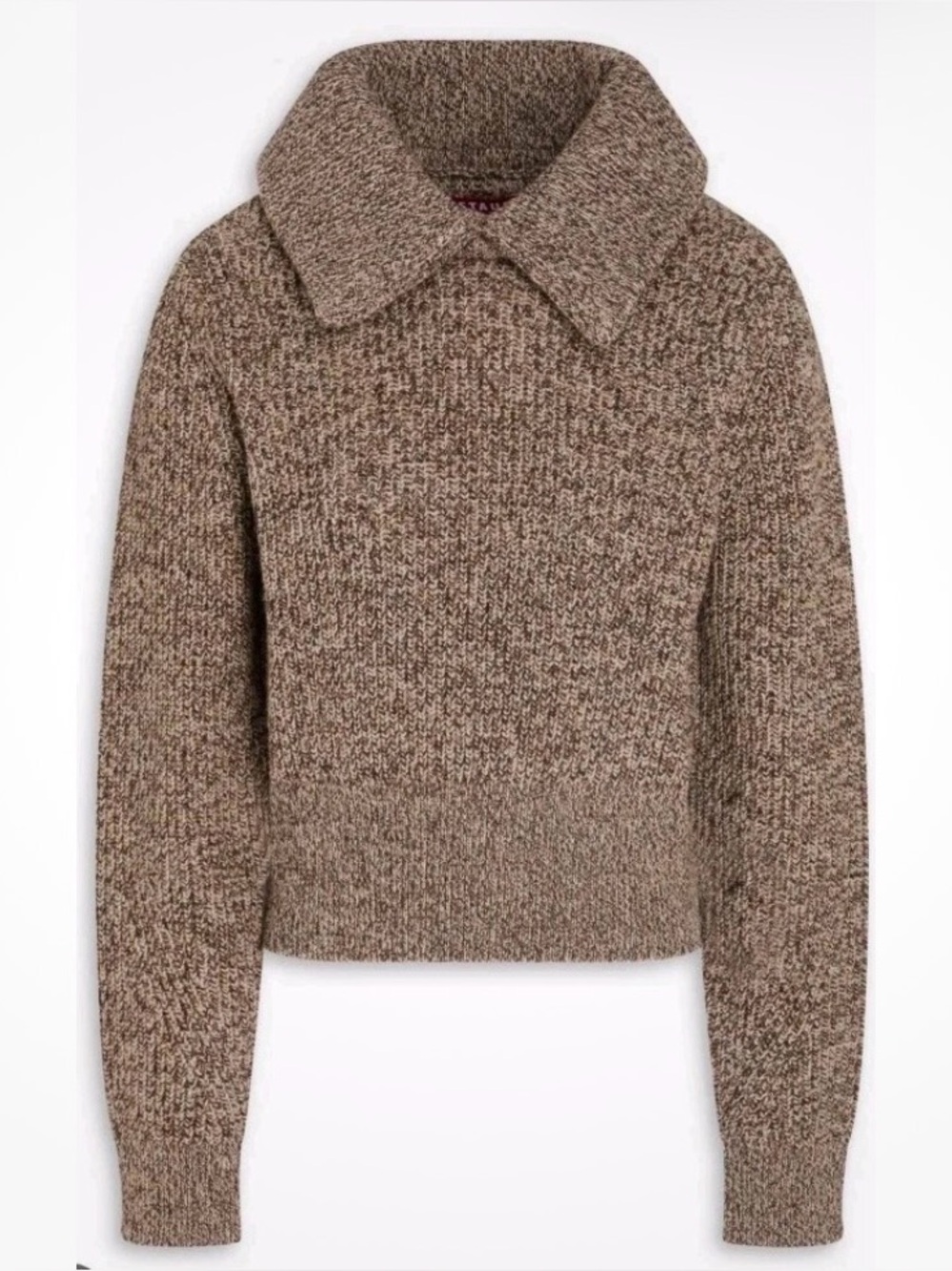 Staid Brown Collared Knit Sweater - Women